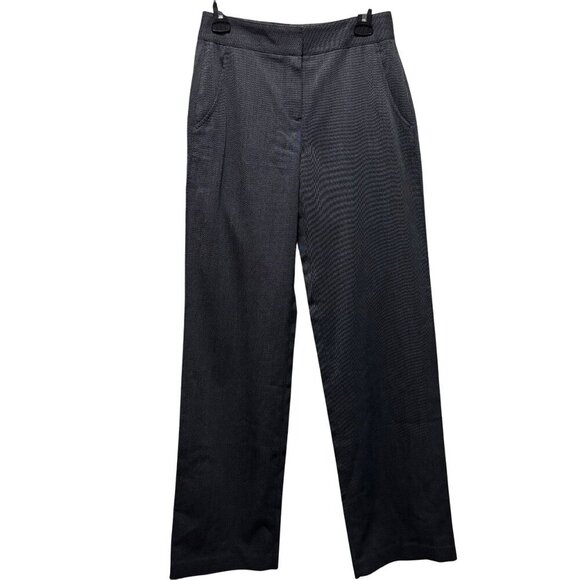 Theory Womens Wool Blend  Wide Leg Charcoal Dress Pants Size 4 - Picture 1 of 8